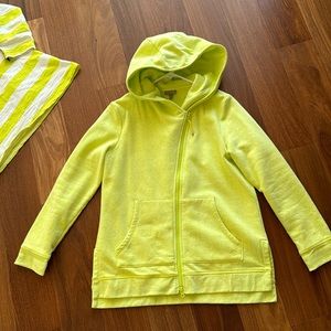 Talbots “T by Talbots” Neon Green Medium Zip Hoodie